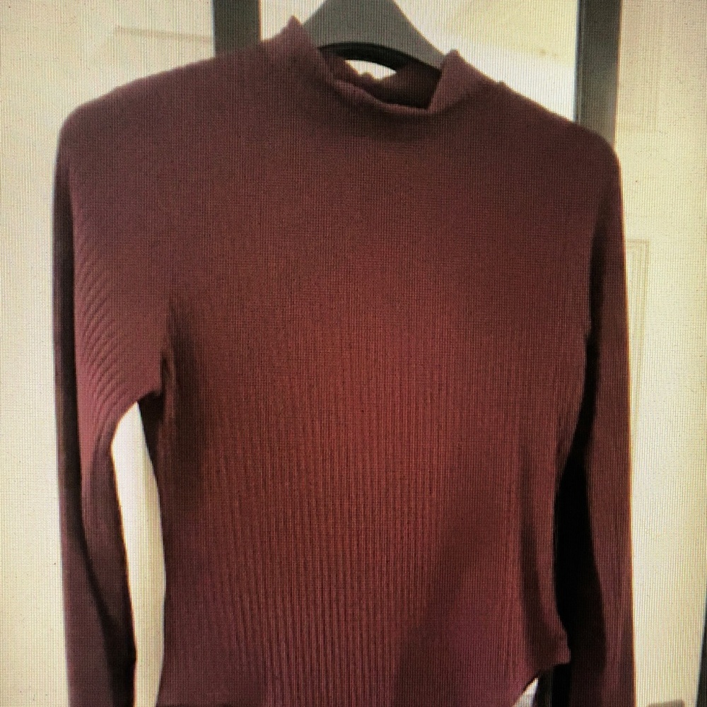 New Look Ribbed Burgundy Turtleneck Sweater